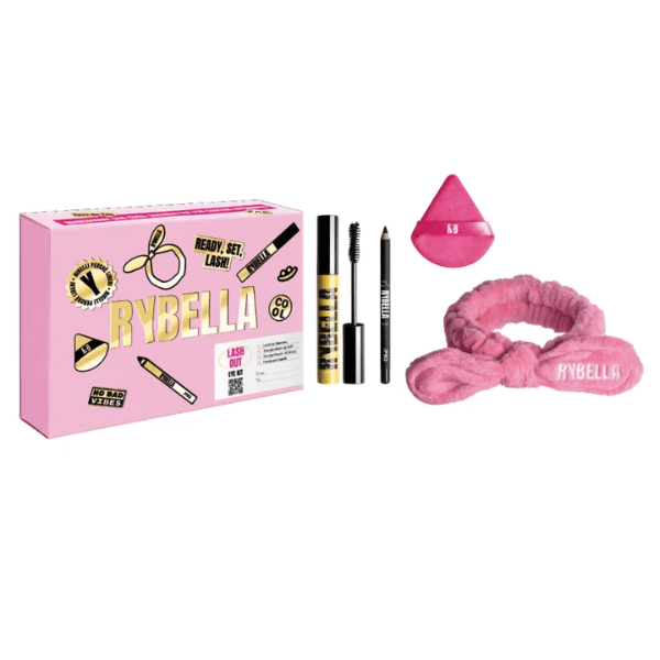 Rybella Confezione Lash Out Matita Occhi + Mascara+ Fascia Per Capelli + Triangle Make Up Puff
