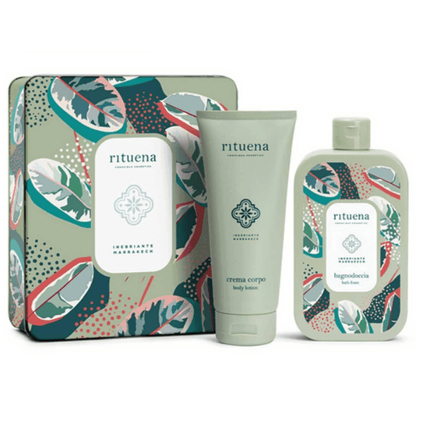 Rituena Inebriante Marrakech Gift Set in Scatola di Latta (Bagno Doccia 400ml + Crema Corpo 200ml)