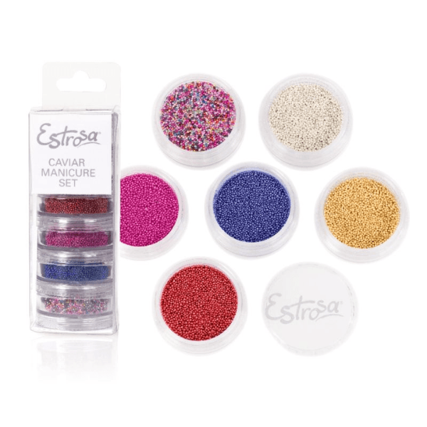 Estrosa Caviar Manicure Set Microsfere Nail Art 6pz