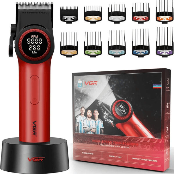 VGR Voyager V-001 Professional Hair Clipper Red 7000-9000RPM