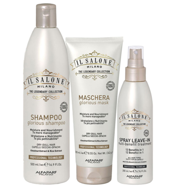Alfaparf Il Salone Milano Glorious Shampoo 500ml + Mask 250ml + Leave-in Spray 200ml