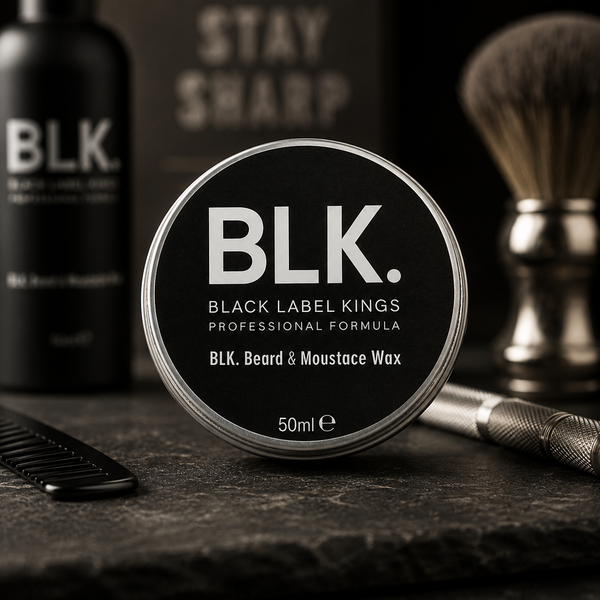 BLK. Black Label King Beard & Mustace Wax Cera per Barba e Baffi 50ml