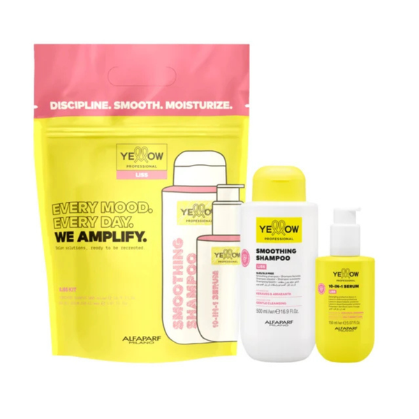 Alfaparf Yellow Holiday Kit Liss Shampoo 500ml + 10 In 1 Serum 150ml